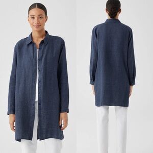 Eileen Fisher - Dusk Organic Linen Delave Long Shirt, Tunic